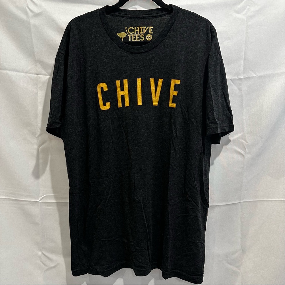 Chive Tees Black Shirt with Gold Lettering